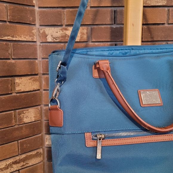 DVF Diane Von Furstenberg padded nylon large weekend tote luggage bag with strap - Picture 12 of 12